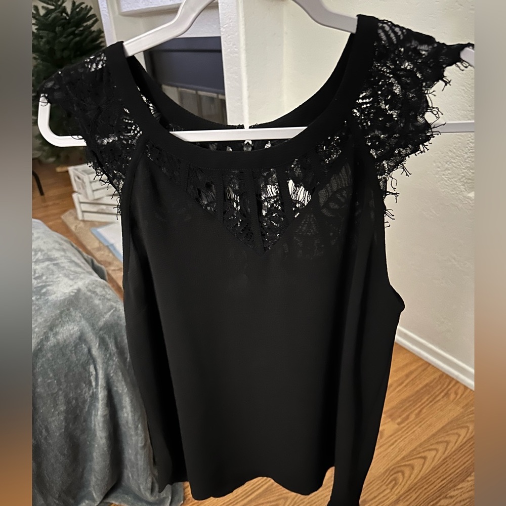 Brand new black camisole with lace top